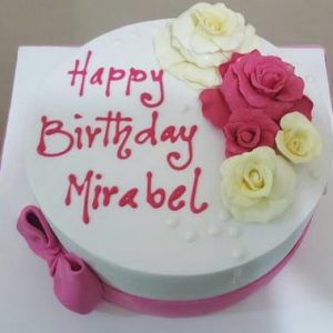 Roses & Pink fondant cake