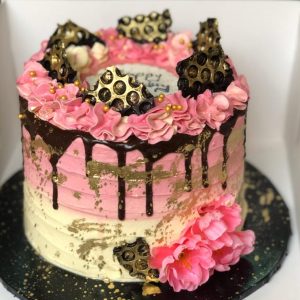 pink splash cake