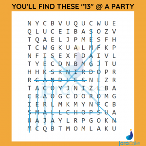 puzzles Answer-jaracake 13 things you'll find at a birthday party