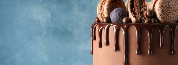 cake with chocolate drips